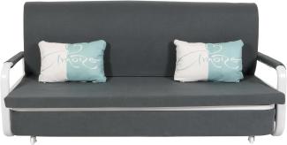 Schlafsofa HWC-M83, Schlafcouch Couch Sofa, Schlaffunktion Bettkasten Liegefläche, 190x185cm ~ Stoff/Textil dunkelgrau