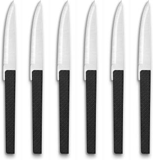 Comas Steakmesser Black Willow 6er Set, Fleischmesser mit strukturiertem Griff, Edelstahl, ABS, Schwarz, 22. 6 cm, 3110