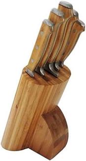 Schäfer Messerblock Messerset 6-teilig Bambusblock Langhaltende Schneidqualität