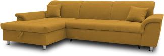 DOMO Collection Ecksofa Franzi, Couch in L-Form, Sofa, Eckcouch mit Rückenfunktion Polsterecke, Gelb, 279x162x81 cm