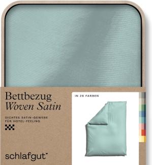 Schlafgut Woven Satin Bettwäsche | Bettbezug einzeln 155x220 cm | petrol-light