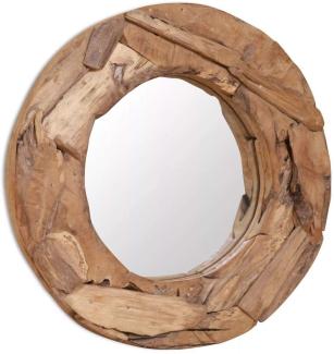 Dekorativer Spiegel, rund, Teak 60 cm