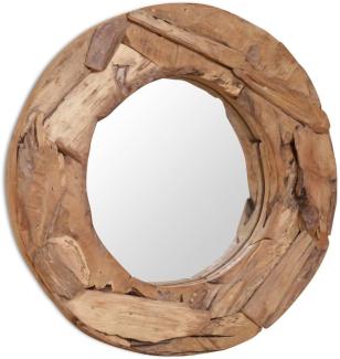Dekorativer Spiegel, rund, Teak 60 cm