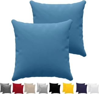 Dreamzie Kissenbezug 60 x 60 cm (Set mit 2) - 100% Jersey Baumwolle 150 g/qm Kissenbezüge -Blau - Für Kissen 60 x 60 cm - Kissenhülle - Kissenbezug - Resistent und Hypoallergen