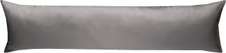 Mako-Satin Seitenschläferkissen Bezug uni / einfarbig dunkelgrau 40x145 cm von Bettwaesche-mit-Stil