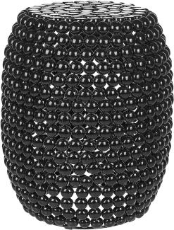 Beistelltisch schwarz Perlen-Optik oval ⌀ 32 cm UHANA