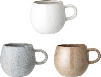 Bloomingville Tasse Addison, 3er Set, 500 ml, Kaffeetasse, Teetasse, Kaffeepot, Kaffeebecher, Keramik