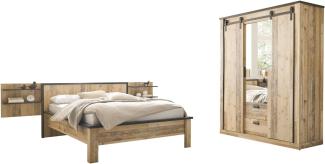 Schlafzimmer komplett Set Stove in Used Wood hell Liegefläche 140 x 200 cm