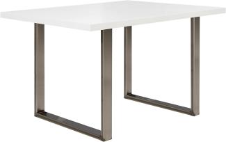 FORTE TABLES Tisch nicht ausziehbar, Holzwerkstoff, Weiß, 140 x 74. 7 x 90 cm