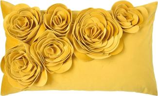 PAD Kissenhülle Samt Floral Gelb (30x50cm) 10154-E40-3050