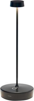 Zafferano, Swap Pro Lampe, Wiederaufladbare und Kabellose Tischlampe mit Touch Control, Geeignet für den Innen- und Außenbereich, Stufendimmer, 2200-3000 K, Höhe 29 cm, Farbe Schwarz
