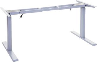 Gestell HWC-D40, variables Tischgestell für Schreibtisch, elektrisch höhenverstellbar Memory grau