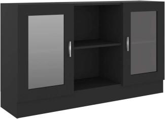 vidaXL Vitrinenschrank Schwarz 120x30,5x70 cm Spanplatte