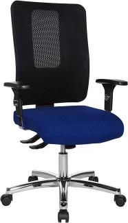 Topstar Open X (N) Chrom, ergonomischer Bürostuhl, Schreibtischstuhl, Stoffbezug, blau/schwarz