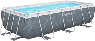 Power Steel™ Solo Pool ohne Zubehör 404 x 201 x 100 cm, Marmor-Optik (Schiefergrau), eckig