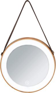 Spiegel mit Bambusrahmen auf Seil, Ø 20,5 cm, WENKO