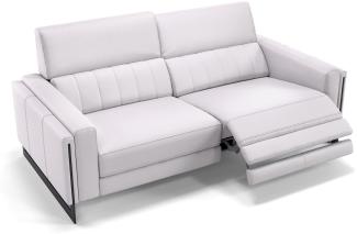 Sofanella 2-Sitzer MARA Ledercouch Relaxsofa Sofa in Weiß