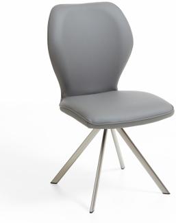 Niehoff Sitzmöbel Colorado Trend-Line Design-Stuhl Edelstahlgestell - Leder - 180° drehbar Napoli schiefergrau