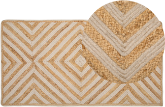 Teppich Jute-Baumwolle beige 80 x 150 cm PIRLI