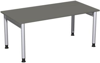 Schreibtisch '4 Fuß Pro' höhenverstellbar, 160x80cm, Graphit / Silber