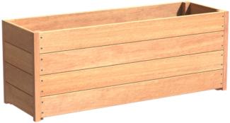 Adezz Pflanzgefäß Sevilla quadratisch/rechteckig aus Garapa-Hartholz Pflanzkübel 150x50x57,4 cm