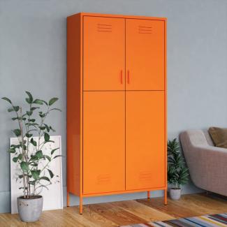vidaXL Kleiderschrank, Stahl, Orange, 90x50x180 cm