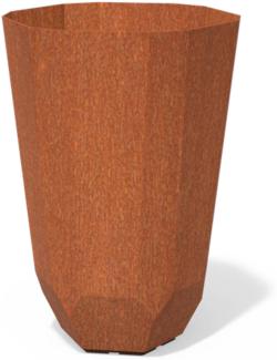 Dipott Pflanzgefäß Facet rund aus Corten-Stahl Pflanzkübel Ø 65 cm