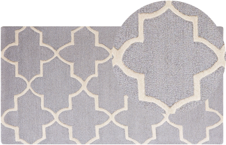 Teppich grau 80 x 150 cm marokkanisches Muster Kurzflor SILVAN