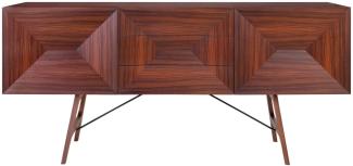 Casa Padrino Luxus Rosenholz Sideboard mit 2 Türen und 3 Schubladen Braun 200 x 50 x H. 90 cm - Luxus Qualität
