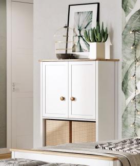 Highboard "Story" Kommode 85cm weiß Nash Eiche 2-türig