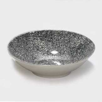 Lambert Kaori Schale weiß / schwarz, D 19 cm, Stoneware, Krakelee-Optik 20501