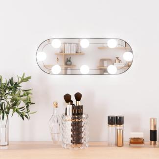 vidaXL Wandspiegel mit LED-Leuchten 15x40 cm Glas Oval