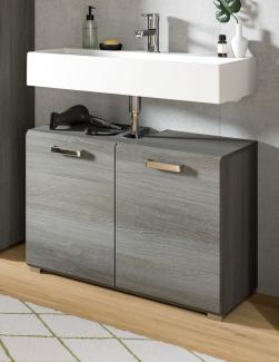 Waschbeckenunterschrank Silver in Rauchsilber grau 80 cm