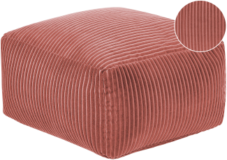 Pouf Cord hellrot 50 x 50 x 30 cm MUKKI