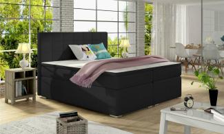 Stylefy Neptune Boxspringbett Schwarz Strukturstoff INARI 160x200 cm