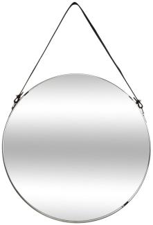 Runder Spiegel mit Schnur, Ø 38 cm, schwarz