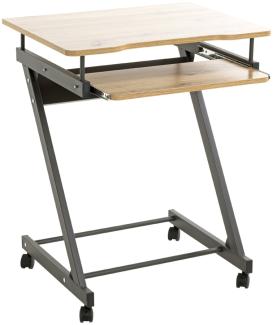 Computertisch >24989< in anthrazit-eiche, MDF, Metall - 60x75x49cm (BxHxT)