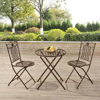 Bistro Set Biella 3-tlg. Edelrost-Braun en. casa