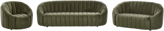 Sofa Set Samtstoff dunkelgrün 6-Sitzer MALUNG