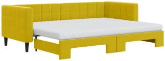 Tagesbett Ausziehbar mit Matratzen Gelb 80x200 cm Samt
