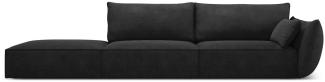 Micadoni 4-Sitzer Links Sofa Kaelle | Bezug Black | Beinfarbe Black Plastic