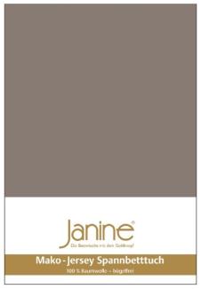 Janine Mako-Jersey Spannbetttuch Spannbettlaken 100% naturreine Baumwolle 90-100cm x 190-200cm 57 taupe