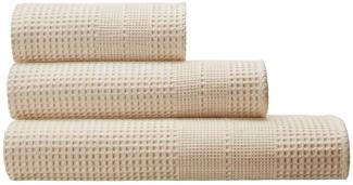 Cotonea Waffelpikee-Handtücher aus Bio Baumwolle | Gästetuch 35x50 cm | natur