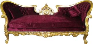 Casa Padrino Barock Sofa "Vampire" Bordeaux/Gold - Limited Edition