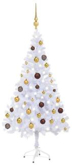 vidaXL Künstlicher Weihnachtsbaum mit LEDs & Schmuck 120 cm 230 Zweige, Mit Beleuchtung [3077492]