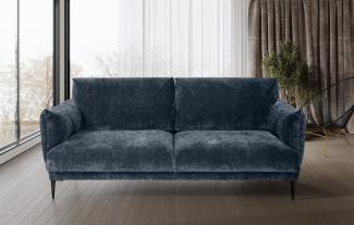 Sofa Designersofa MADISON 3-Sitzer in Stoff Dress Me Blau