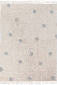 Kinderteppich Baumwolle beige grau 140 x 200 cm gepunktetes Muster Kurzflor DARDERE