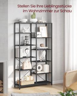 Vasagle Bücherregal mit 5 Ebenen, Holz / Stahl schwarz, 100 x 30 x 170 cm