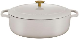 Ballarini 'Bellamonte' Cocotte, Gusseisentopf mit Deckel, Creme Oval 7.5