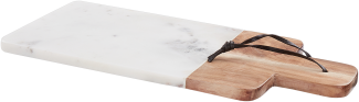 Servierbrett Marmor Akazienholz weiß 39 x 17 cm VOLOS